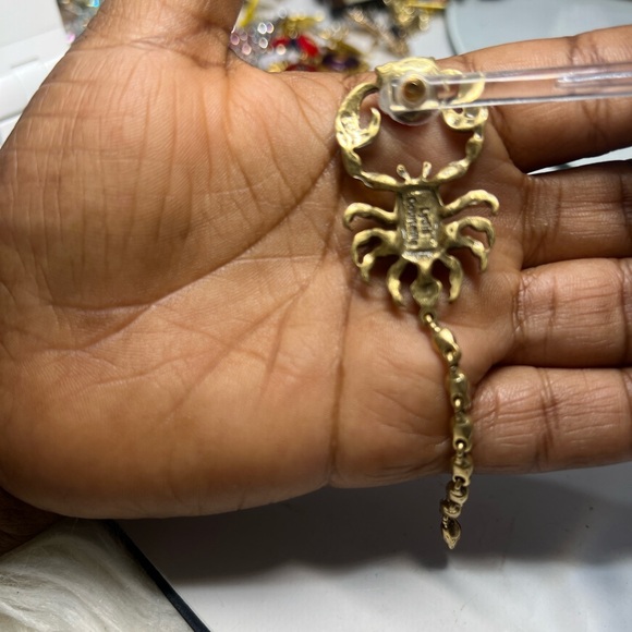 Gold and Red Scorpion Lydia courteille Earrings - Picture 3 of 3